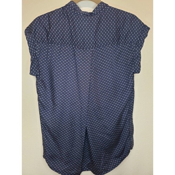 Jachs Girlfriend - Navy w/White Dots, Button Front Short Sleeve Shirt - Small - Picture 2 of 9